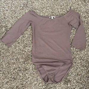 Express beige off the shoulder body suit